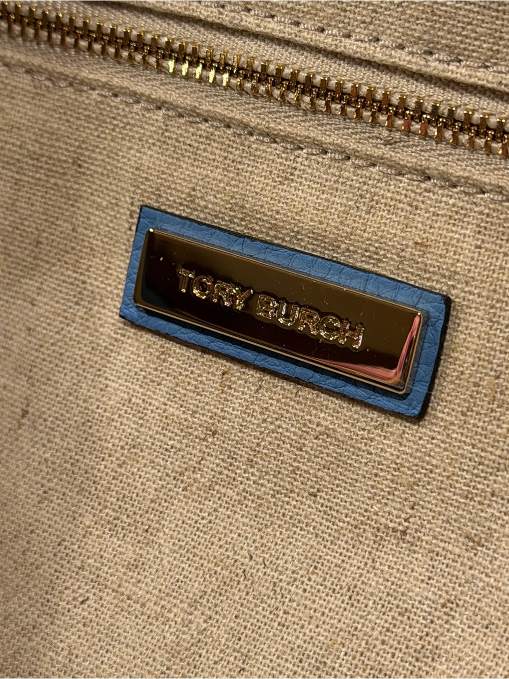 Tory Burch Half Moon LG Blue Braided-Handle Shoulder Bag Detachable Strap - Picture 12 of 16